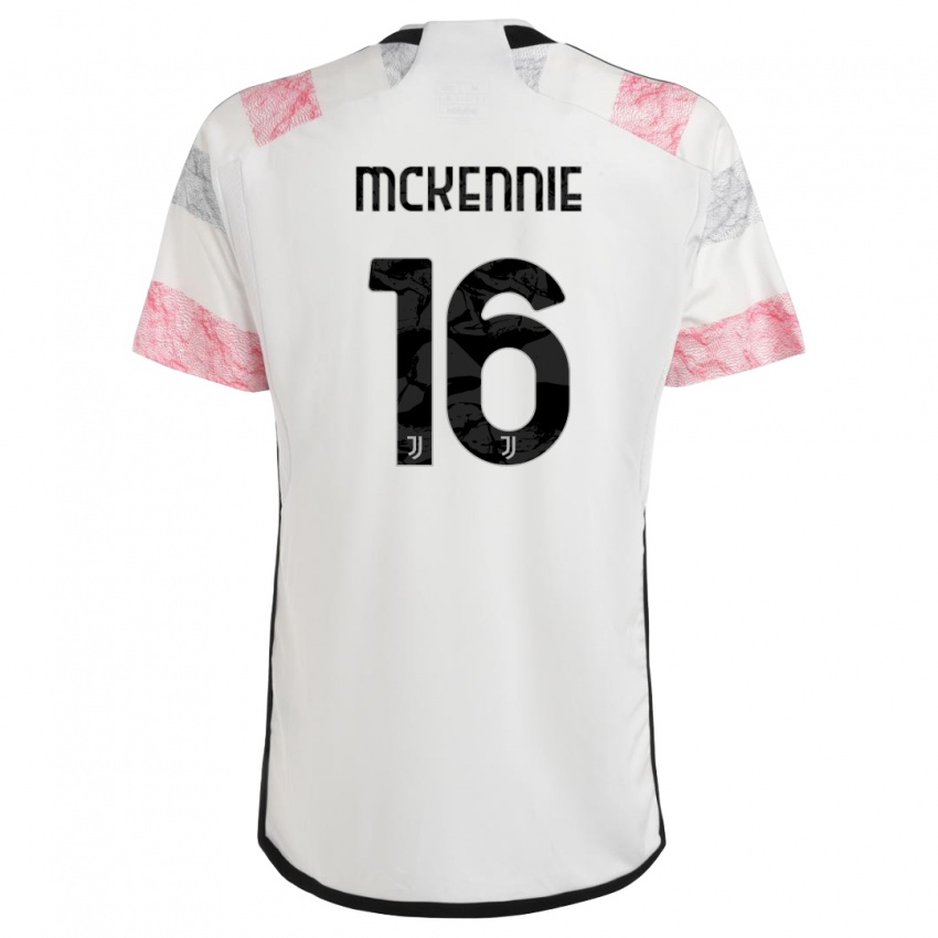 Damen Weston Mckennie #16 Weiß Rosa Auswärtstrikot Trikot 2023/24 T-Shirt Österreich