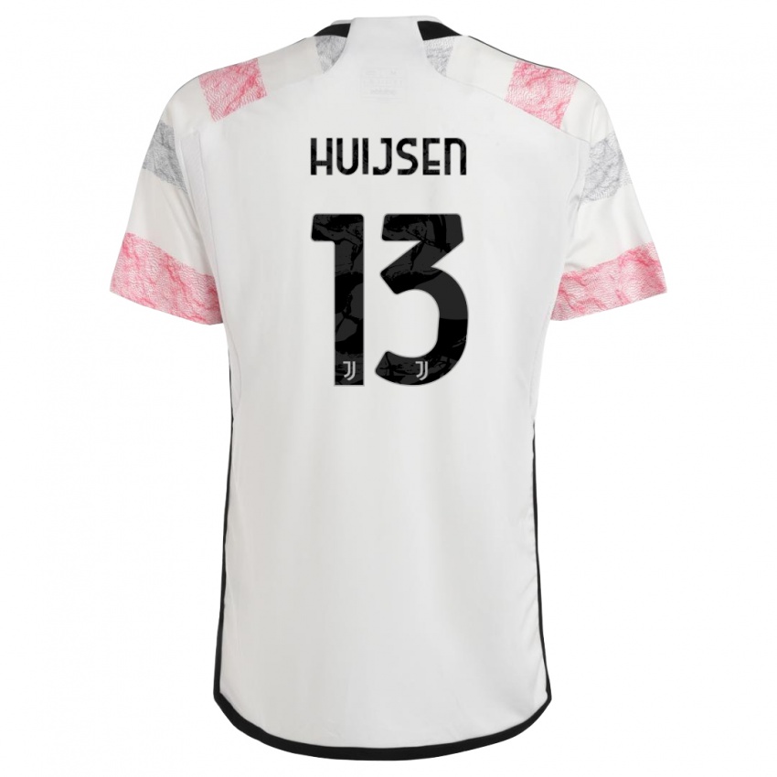 Damen Dean Huijsen #13 Weiß Rosa Auswärtstrikot Trikot 2023/24 T-Shirt Österreich