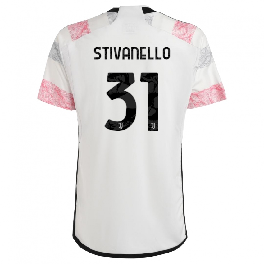 Damen Riccardo Stivanello #31 Weiß Rosa Auswärtstrikot Trikot 2023/24 T-Shirt Österreich