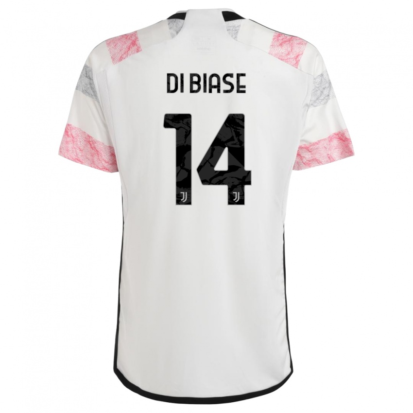 Damen Gianmarco Di Biase #14 Weiß Rosa Auswärtstrikot Trikot 2023/24 T-Shirt Österreich