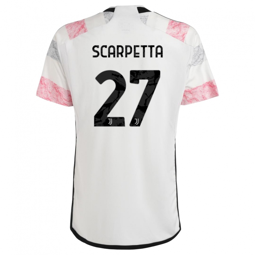 Damen Jacopo Scarpetta #27 Weiß Rosa Auswärtstrikot Trikot 2023/24 T-Shirt Österreich