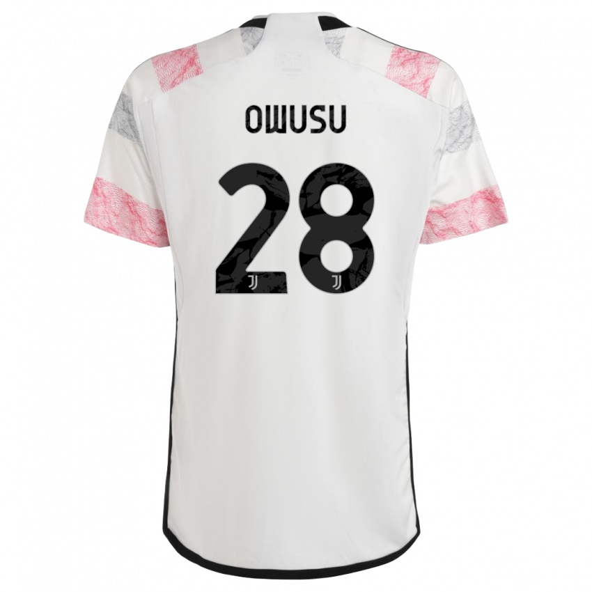 Damen Augusto Owusu #28 Weiß Rosa Auswärtstrikot Trikot 2023/24 T-Shirt Österreich