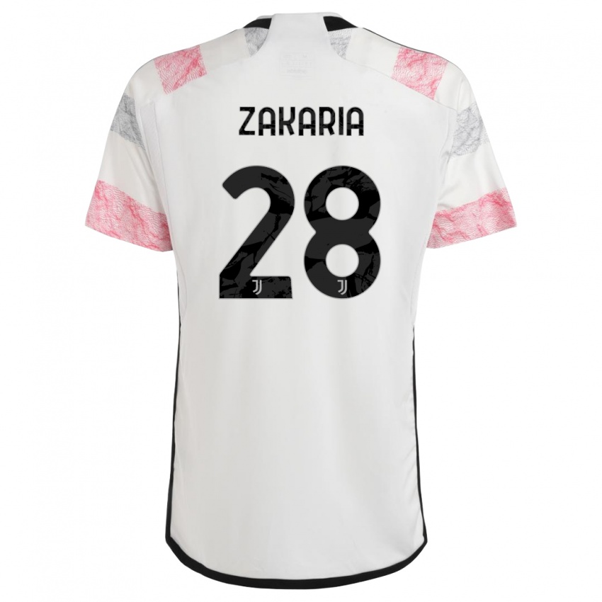 Damen Denis Zakaria #28 Weiß Rosa Auswärtstrikot Trikot 2023/24 T-Shirt Österreich