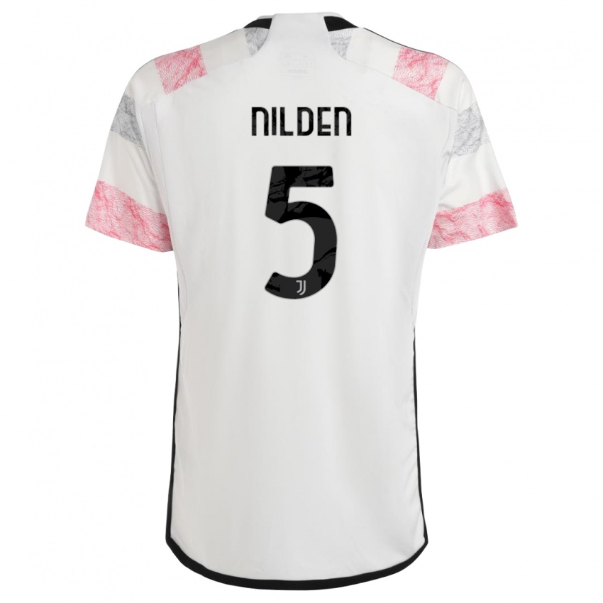 Damen Amanda Nilden #5 Weiß Rosa Auswärtstrikot Trikot 2023/24 T-Shirt Österreich