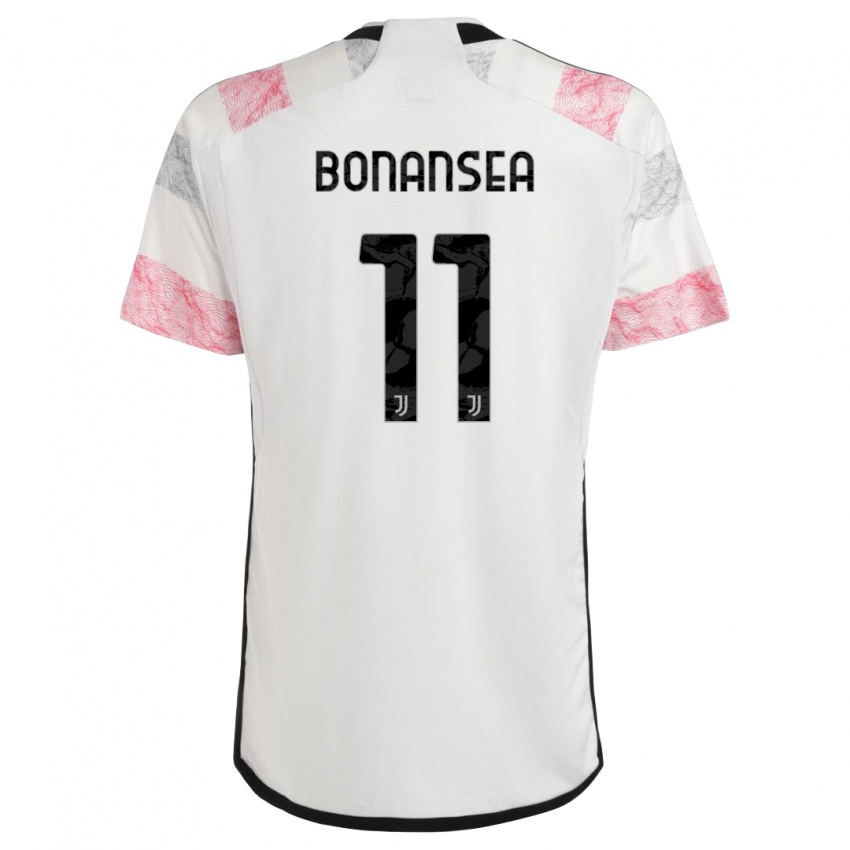 Damen Barbara Bonansea #11 Weiß Rosa Auswärtstrikot Trikot 2023/24 T-Shirt Österreich