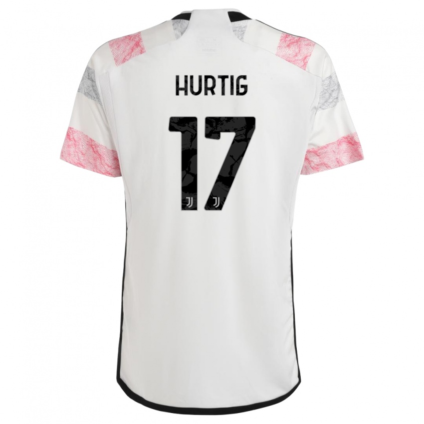 Damen Lina Hurtig #17 Weiß Rosa Auswärtstrikot Trikot 2023/24 T-Shirt Österreich