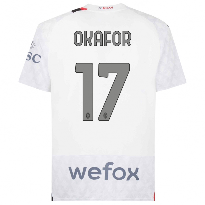 Damen Noah Okafor #17 Weiß Auswärtstrikot Trikot 2023/24 T-Shirt Österreich