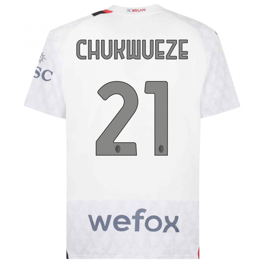 Damen Samuel Chukwueze #21 Weiß Auswärtstrikot Trikot 2023/24 T-Shirt Österreich