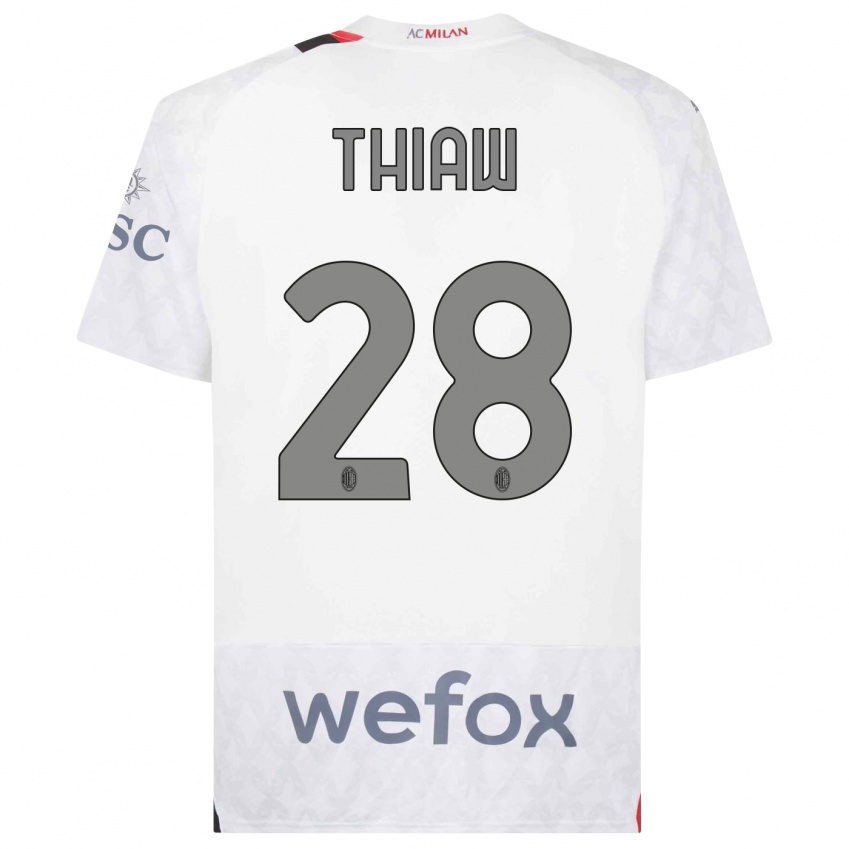 Damen Malick Thiaw #28 Weiß Auswärtstrikot Trikot 2023/24 T-Shirt Österreich