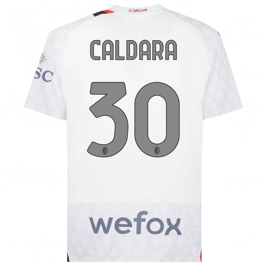 Damen Mattia Caldara #30 Weiß Auswärtstrikot Trikot 2023/24 T-Shirt Österreich