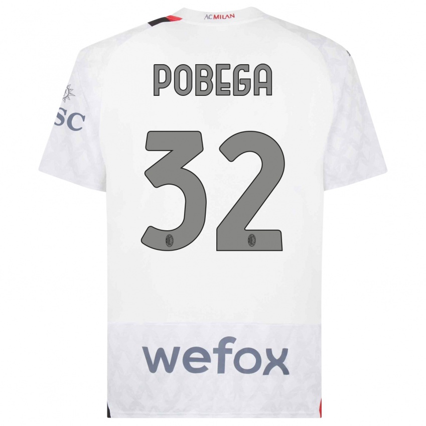 Damen Tommaso Pobega #32 Weiß Auswärtstrikot Trikot 2023/24 T-Shirt Österreich