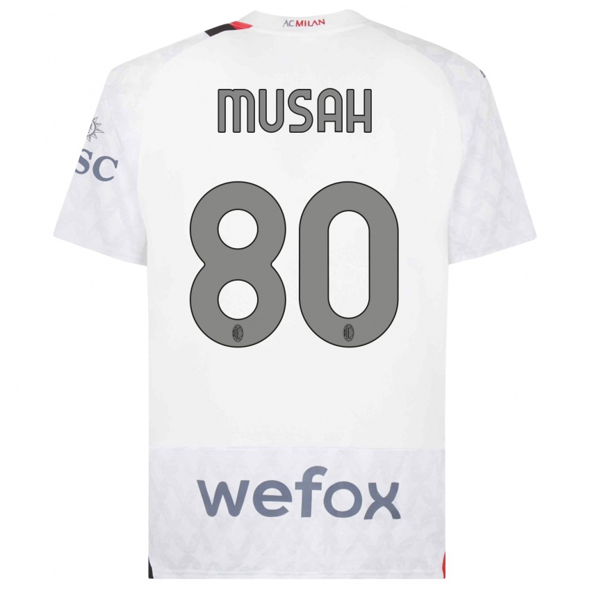 Damen Yunus Musah #80 Weiß Auswärtstrikot Trikot 2023/24 T-Shirt Österreich