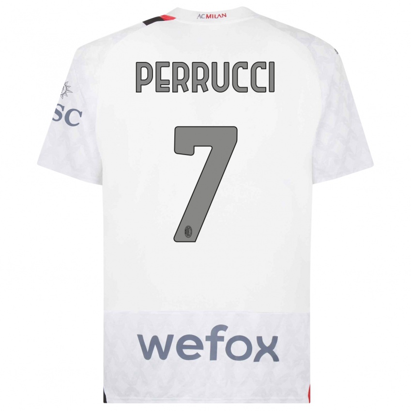 Damen Vincenzo Perrucci #7 Weiß Auswärtstrikot Trikot 2023/24 T-Shirt Österreich