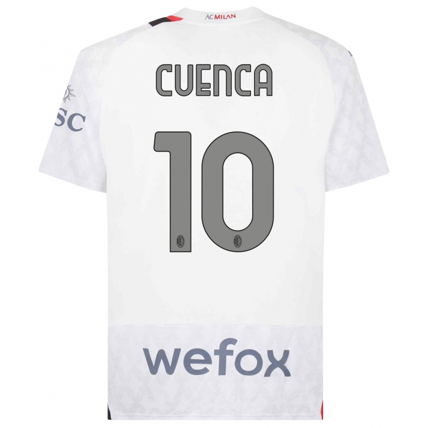 Damen Hugo Cuenca #10 Weiß Auswärtstrikot Trikot 2023/24 T-Shirt Österreich