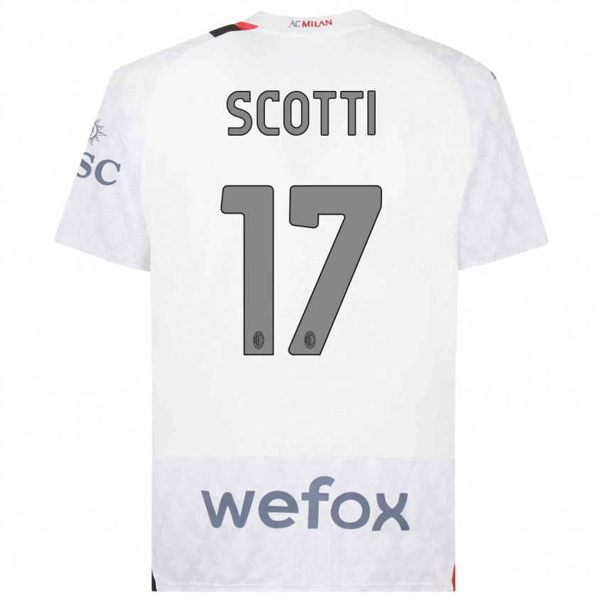 Damen Filippo Scotti #17 Weiß Auswärtstrikot Trikot 2023/24 T-Shirt Österreich