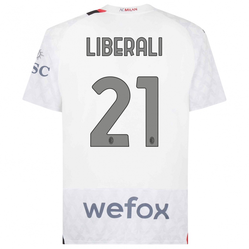 Damen Mattia Liberali #21 Weiß Auswärtstrikot Trikot 2023/24 T-Shirt Österreich