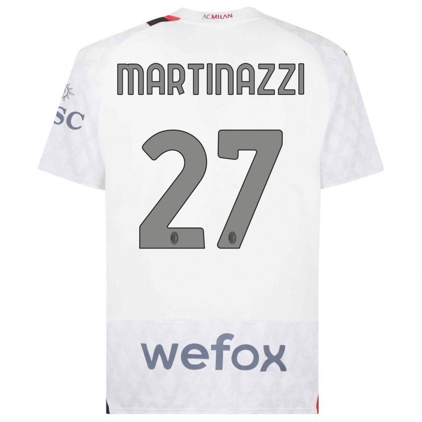 Damen Luca Martinazzi #27 Weiß Auswärtstrikot Trikot 2023/24 T-Shirt Österreich