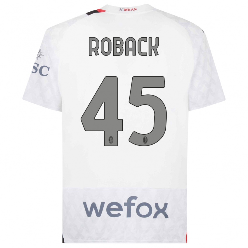 Damen Emil Roback #45 Weiß Auswärtstrikot Trikot 2023/24 T-Shirt Österreich