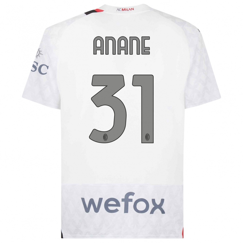 Damen Emmanuel Anane #31 Weiß Auswärtstrikot Trikot 2023/24 T-Shirt Österreich