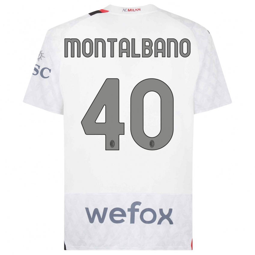 Damen Nicolo Montalbano #40 Weiß Auswärtstrikot Trikot 2023/24 T-Shirt Österreich