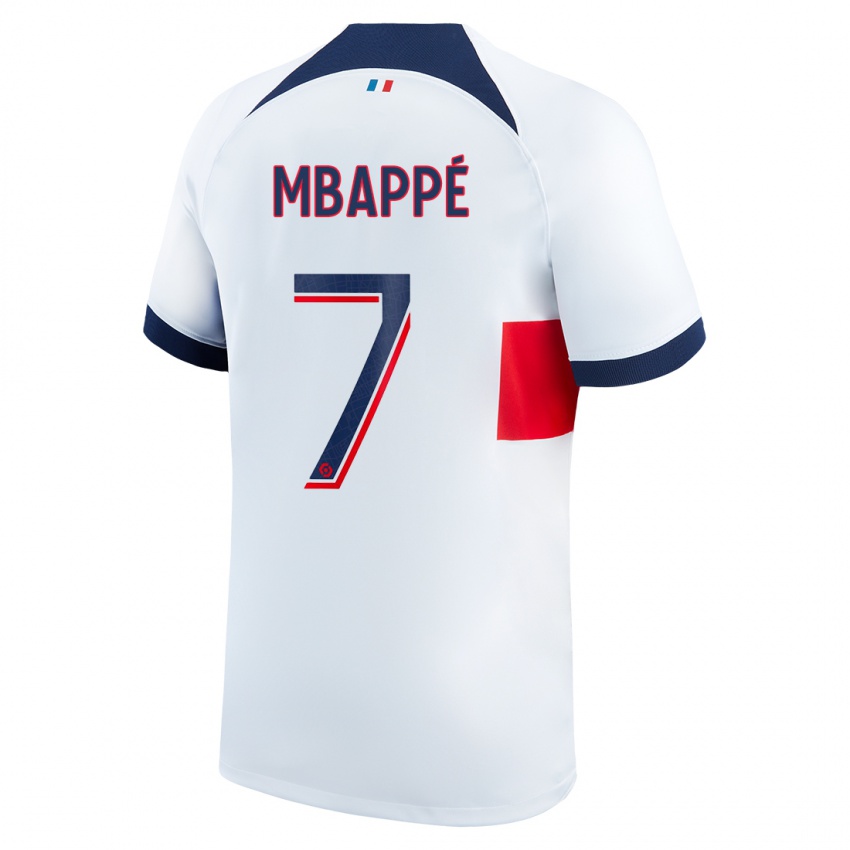 Damen Kylian Mbappe #7 Weiß Auswärtstrikot Trikot 2023/24 T-Shirt Österreich