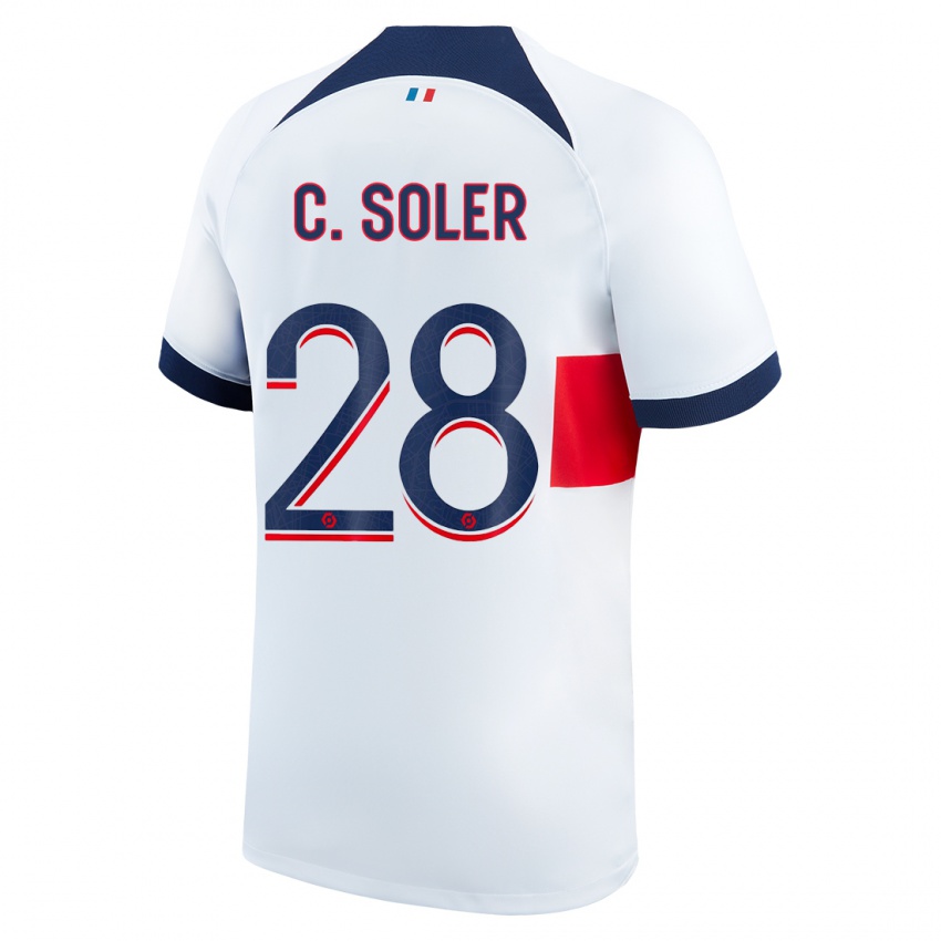 Damen Carlos Soler #28 Weiß Auswärtstrikot Trikot 2023/24 T-Shirt Österreich