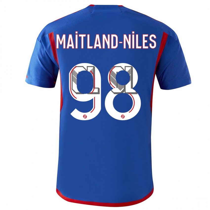 Damen Ainsley Maitland-Niles #98 Blau Rot Auswärtstrikot Trikot 2023/24 T-Shirt Österreich