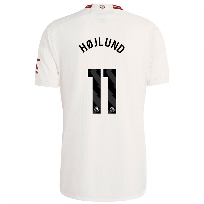 Damen Rasmus Højlund #11 Weiß Ausweichtrikot Trikot 2023/24 T-Shirt Österreich