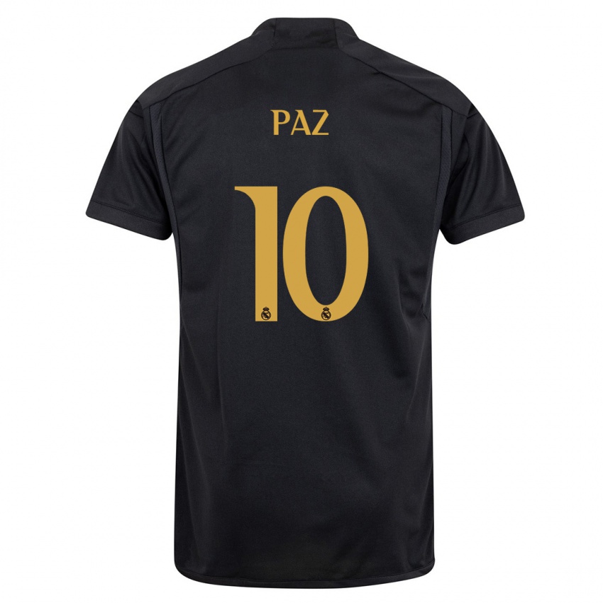 Damen Nico Paz #10 Schwarz Ausweichtrikot Trikot 2023/24 T-Shirt Österreich