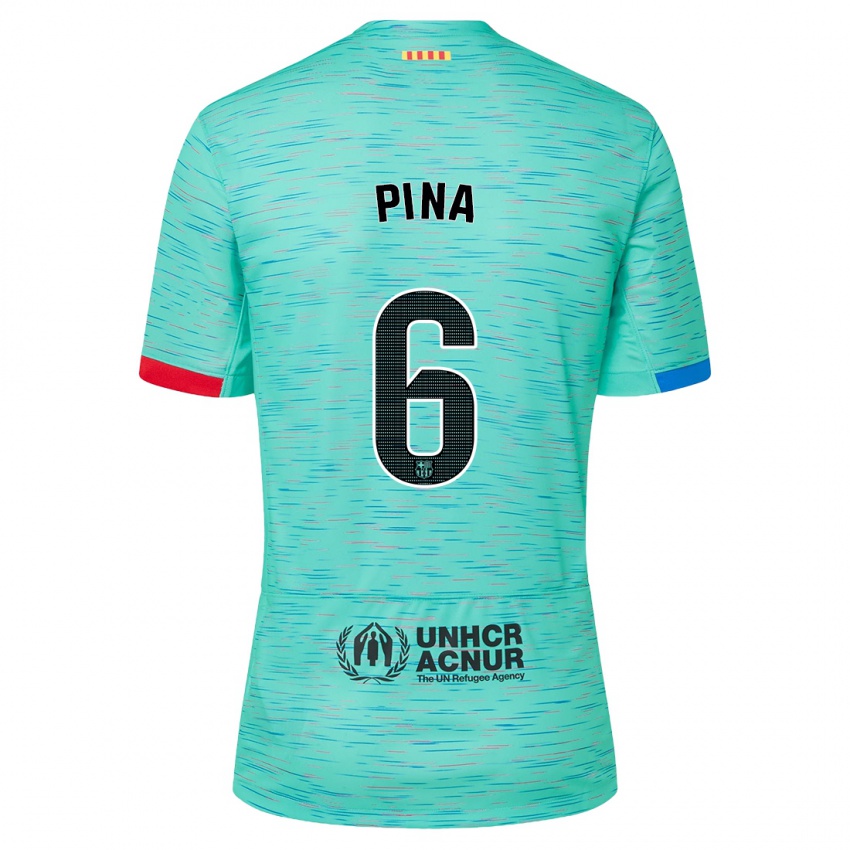 Damen Claudia Pina #6 Helles Aqua Ausweichtrikot Trikot 2023/24 T-Shirt Österreich