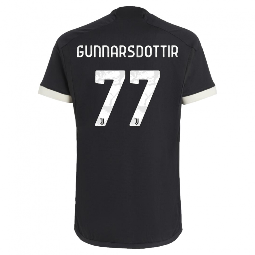 Damen Sara Bjork Gunnarsdottir #77 Schwarz Ausweichtrikot Trikot 2023/24 T-Shirt Österreich