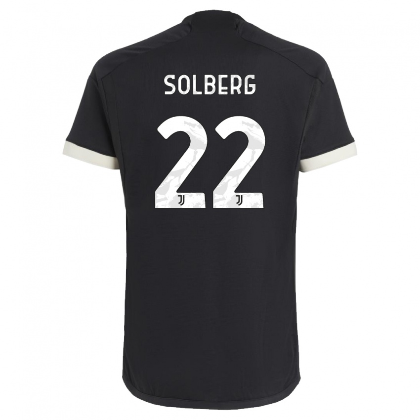 Damen Elias Solberg #22 Schwarz Ausweichtrikot Trikot 2023/24 T-Shirt Österreich