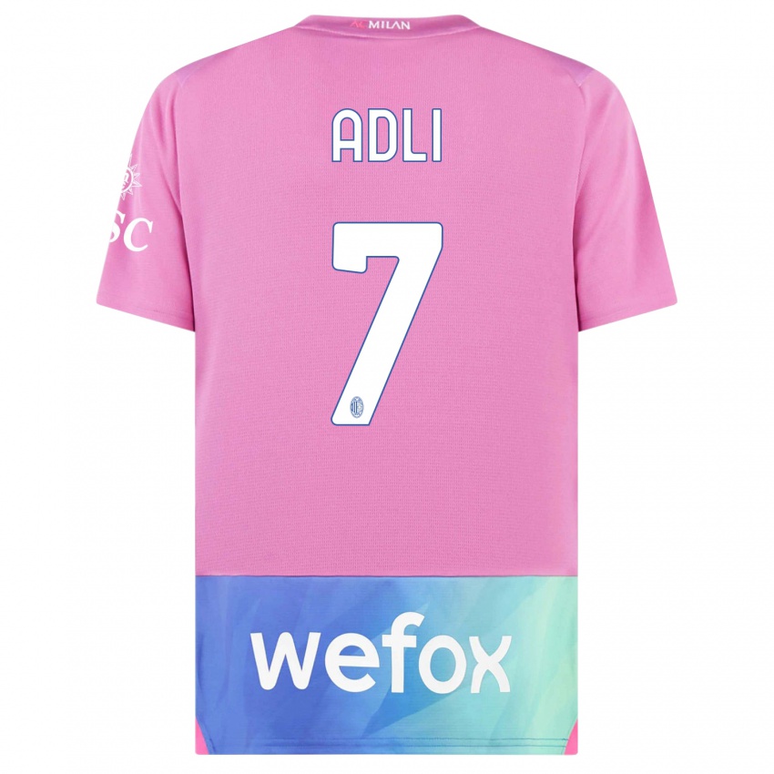 Damen Yacine Adli #7 Pink Lila Ausweichtrikot Trikot 2023/24 T-Shirt Österreich