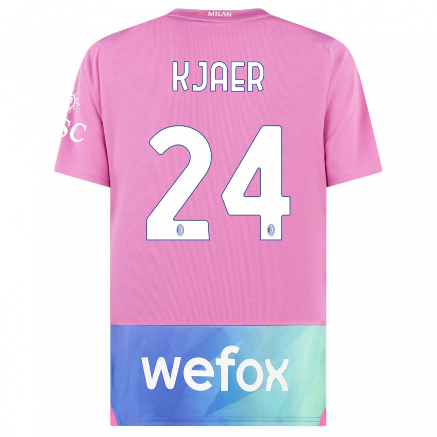 Damen Simon Kjaer #24 Pink Lila Ausweichtrikot Trikot 2023/24 T-Shirt Österreich