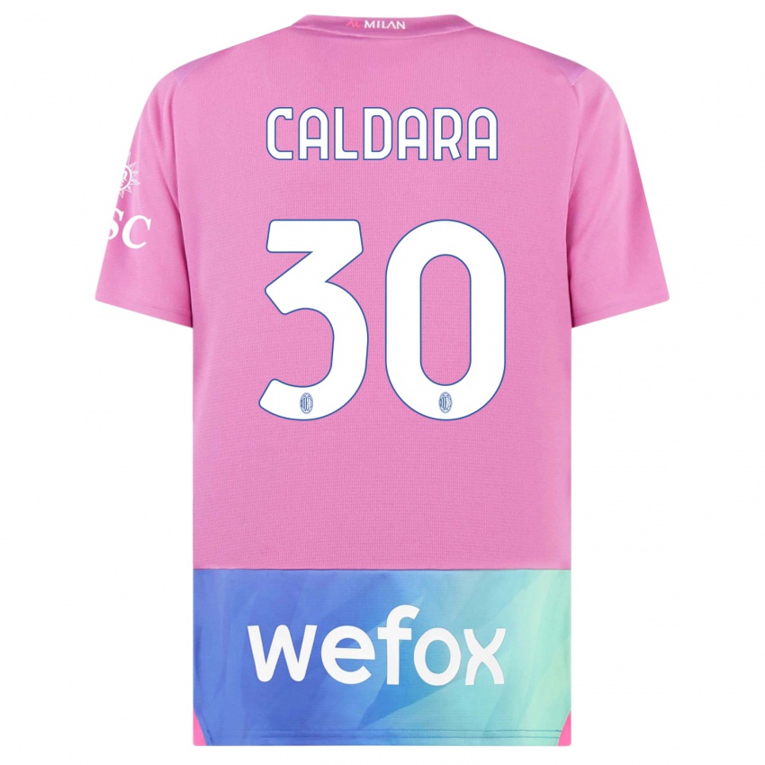 Damen Mattia Caldara #30 Pink Lila Ausweichtrikot Trikot 2023/24 T-Shirt Österreich