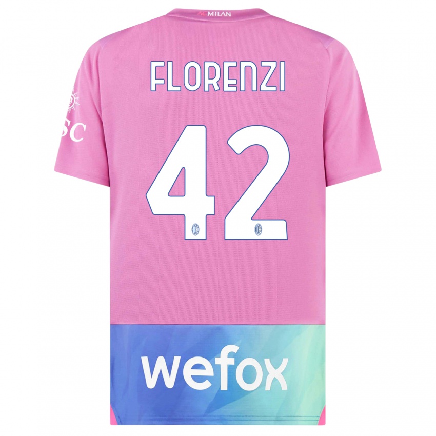 Damen Alessandro Florenzi #42 Pink Lila Ausweichtrikot Trikot 2023/24 T-Shirt Österreich