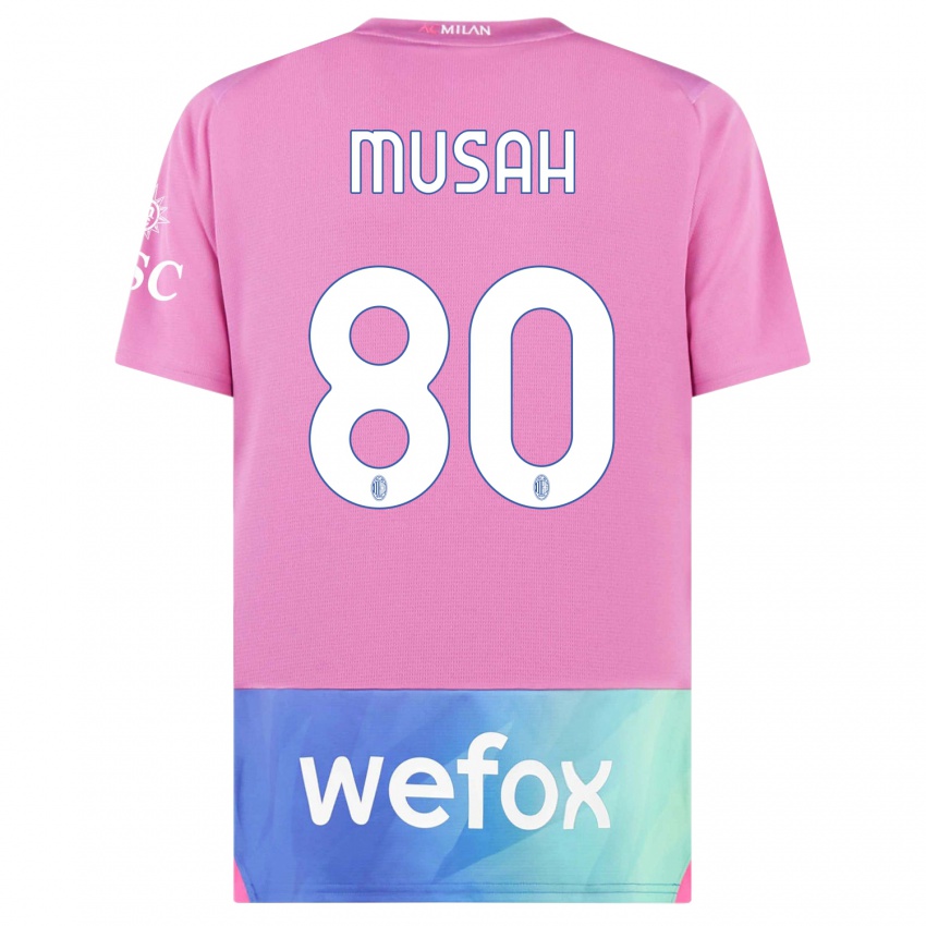 Damen Yunus Musah #80 Pink Lila Ausweichtrikot Trikot 2023/24 T-Shirt Österreich