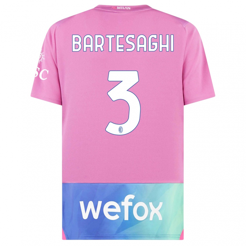 Damen Davide Bartesaghi #3 Pink Lila Ausweichtrikot Trikot 2023/24 T-Shirt Österreich