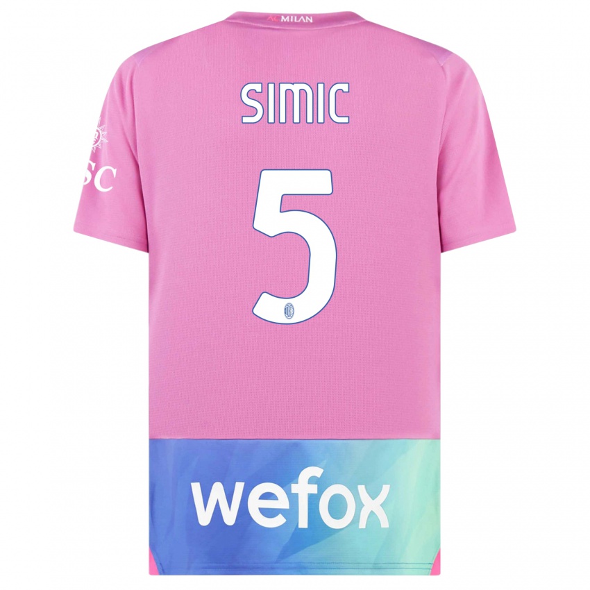 Damen Jan-Carlo Simic #5 Pink Lila Ausweichtrikot Trikot 2023/24 T-Shirt Österreich