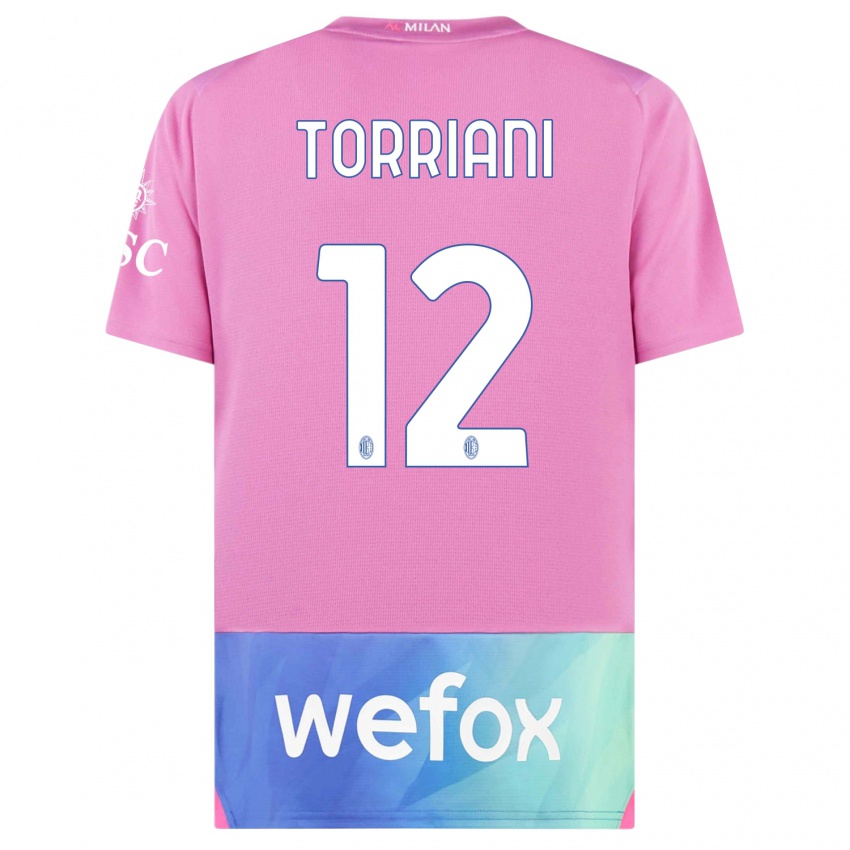 Damen Lorenzo Torriani #12 Pink Lila Ausweichtrikot Trikot 2023/24 T-Shirt Österreich