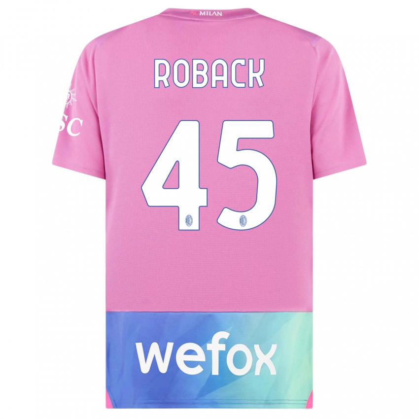 Damen Emil Roback #45 Pink Lila Ausweichtrikot Trikot 2023/24 T-Shirt Österreich