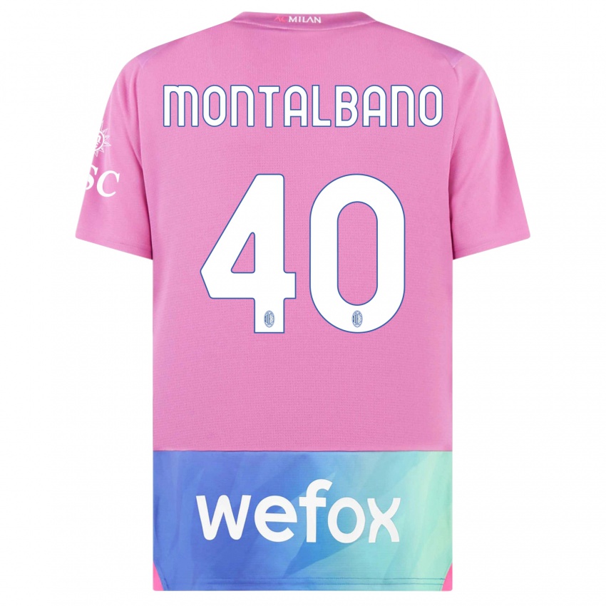 Damen Nicolo Montalbano #40 Pink Lila Ausweichtrikot Trikot 2023/24 T-Shirt Österreich