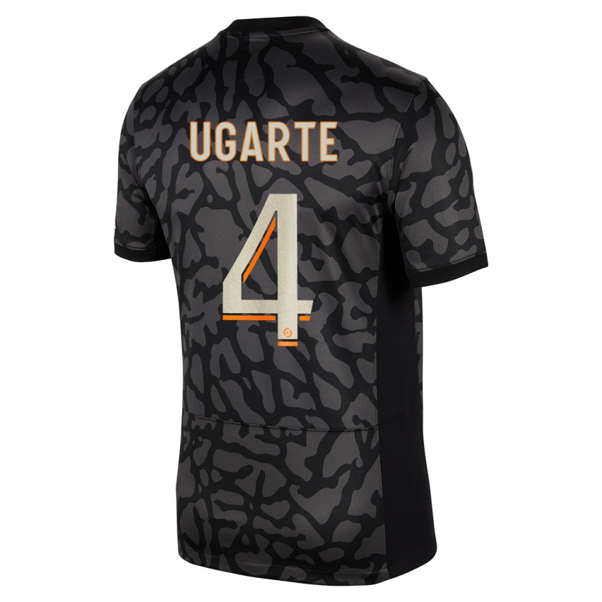 Damen Manuel Ugarte #4 Schwarz Ausweichtrikot Trikot 2023/24 T-Shirt Österreich