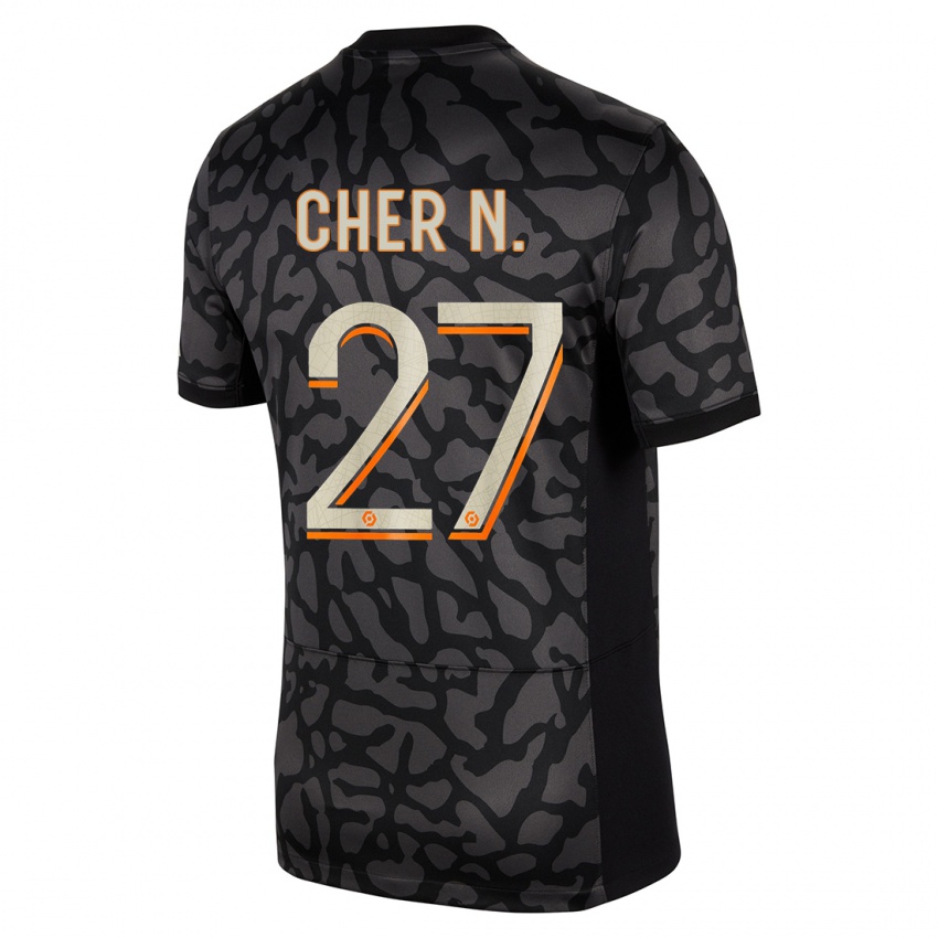 Damen Cher Ndour #27 Schwarz Ausweichtrikot Trikot 2023/24 T-Shirt Österreich