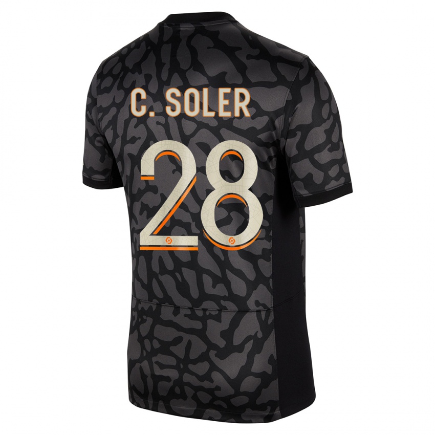 Damen Carlos Soler #28 Schwarz Ausweichtrikot Trikot 2023/24 T-Shirt Österreich