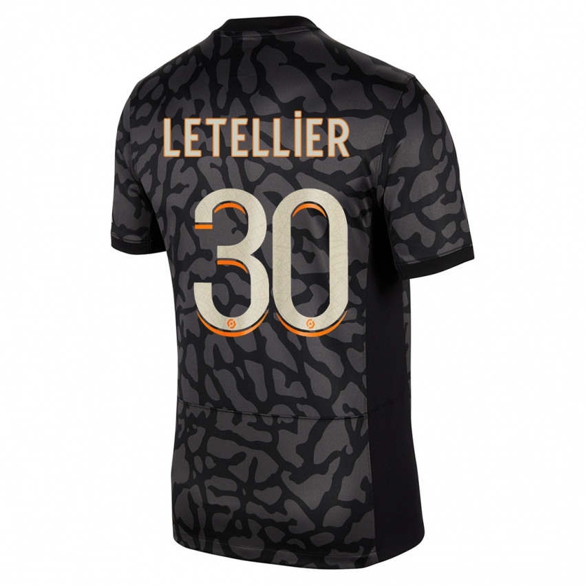 Damen Alexandre Letellier #30 Schwarz Ausweichtrikot Trikot 2023/24 T-Shirt Österreich