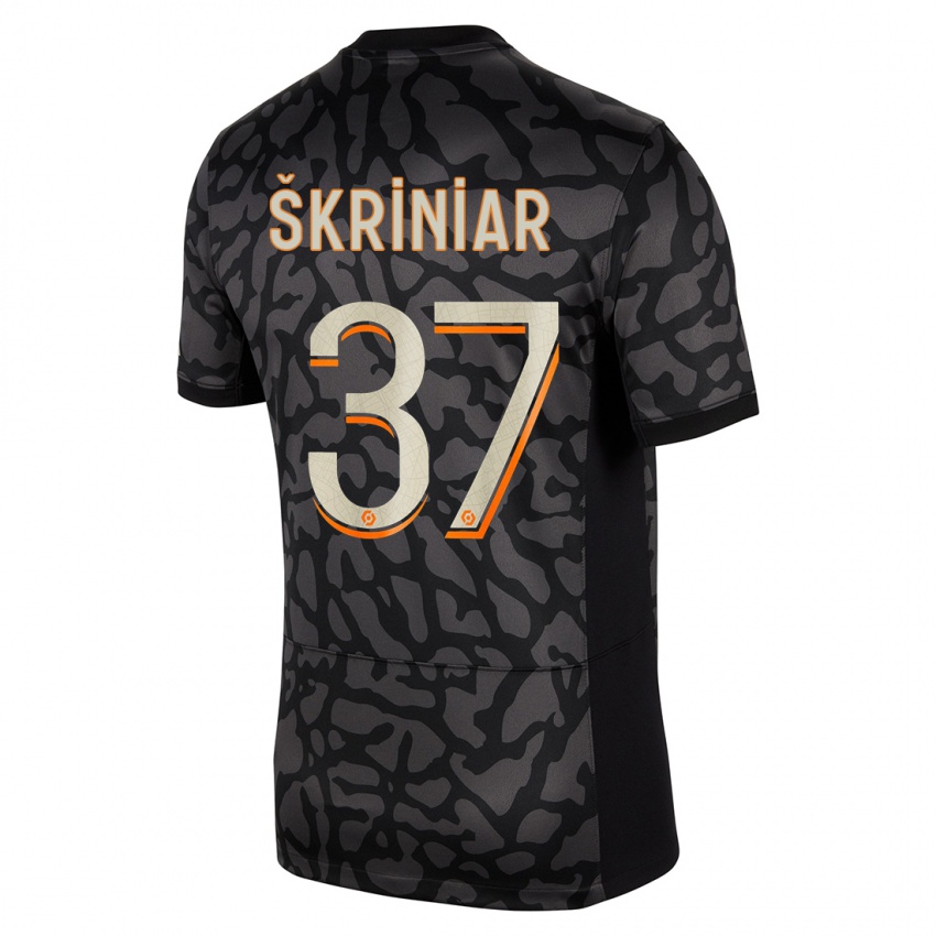 Damen Milan Skriniar #37 Schwarz Ausweichtrikot Trikot 2023/24 T-Shirt Österreich