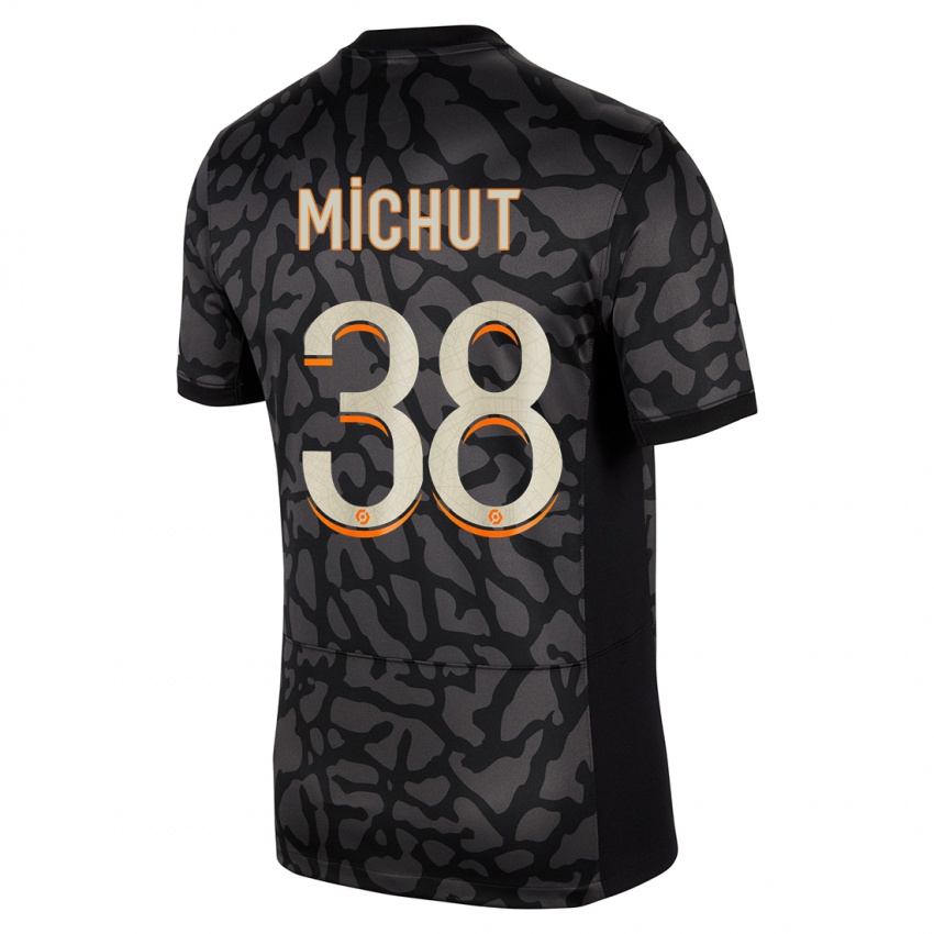 Damen Edouard Michut #38 Schwarz Ausweichtrikot Trikot 2023/24 T-Shirt Österreich