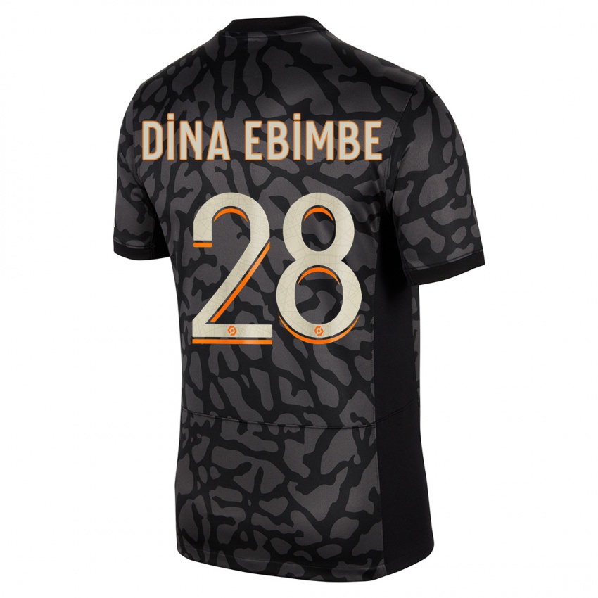 Damen Eric Junior Dina Ebimbe #28 Schwarz Ausweichtrikot Trikot 2023/24 T-Shirt Österreich