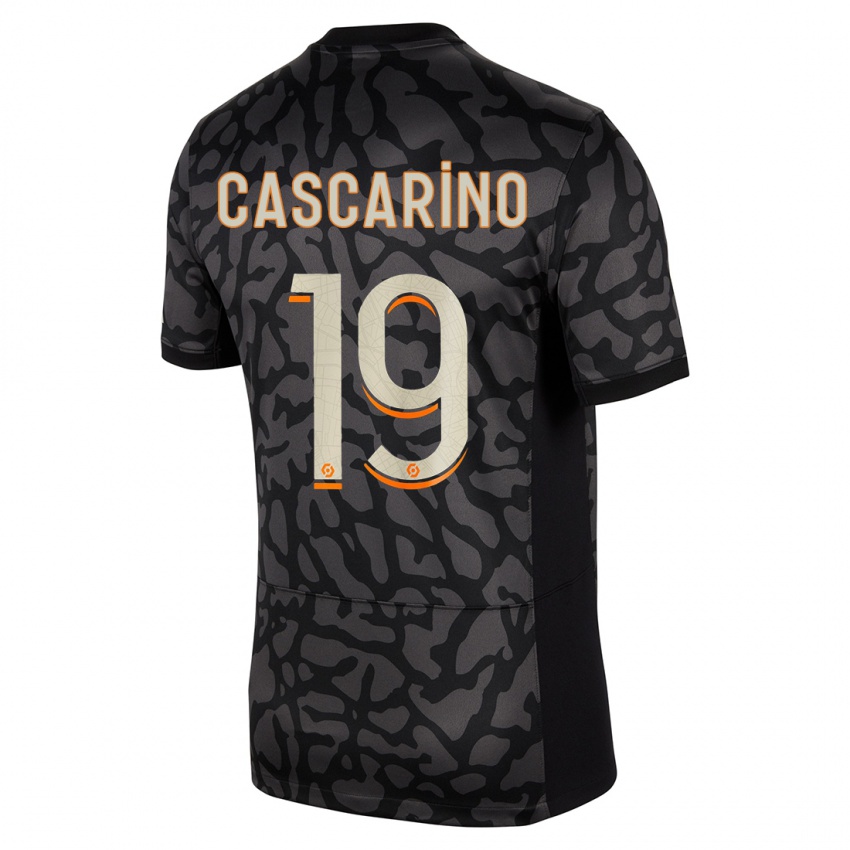 Damen Estelle Cascarino #19 Schwarz Ausweichtrikot Trikot 2023/24 T-Shirt Österreich